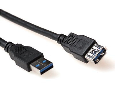 ACT USB 3.0 verlengkabel USB A male - USB A female 2 meter - Zwart