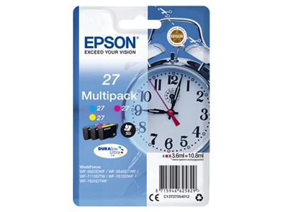 Epson C13T27054012 3.6ml 300pagina&#39;s Cyaan, Geel inktcartridge