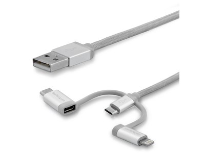 StarTech.com 2 m USB multi oplaadkabel Lightning, USB-C, Micro-USB main product image