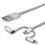 StarTech.com 2 m USB multi oplaadkabel Lightning, USB-C, Micro-USB