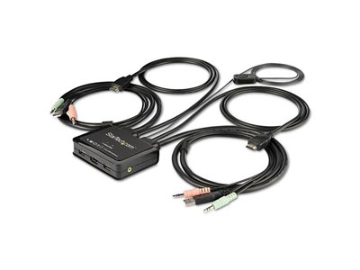 StarTech.com 2-poorts HDMI KVM switch met geïntegreerde kabels USB 4K 60Hz main product image