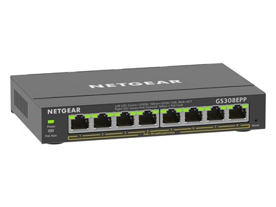 Netgear - 8-Port Gigabit Ethernet High-Power PoE+ Plus Switch (GS308EPP)
