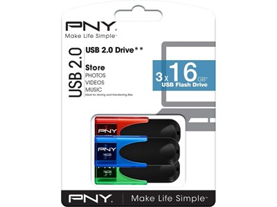 PNY Slider Triple Pack - 16GB