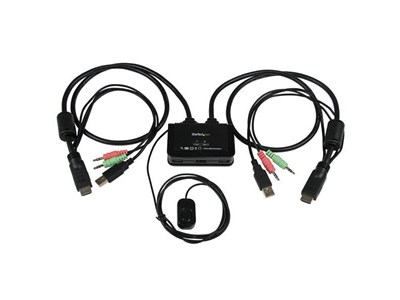 Outlet: StarTech.com 2-poorts USB HDMI-kabel KVM-switch met audio en remote switch met USB-voeding