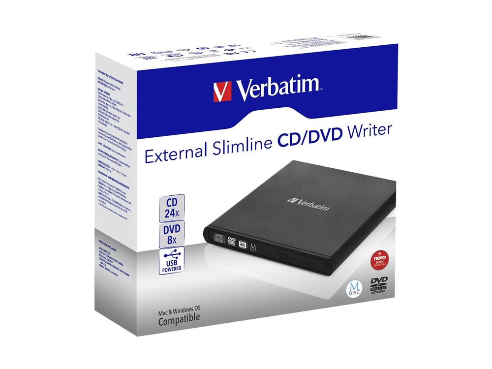 Kinderdag Dwaal formule Verbatim Externe Slimline CD/DVD-brander | Paradigit